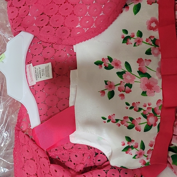 Pink and white Youngland dress w/shaw jacket size 4T - Picture 2 of 2
